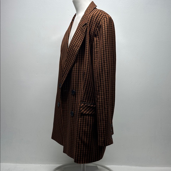 Becca Tilley x Bar III Blazer Suit Jacket Coat Gingham Plaid Brown Black Size XL - Picture 6 of 11
